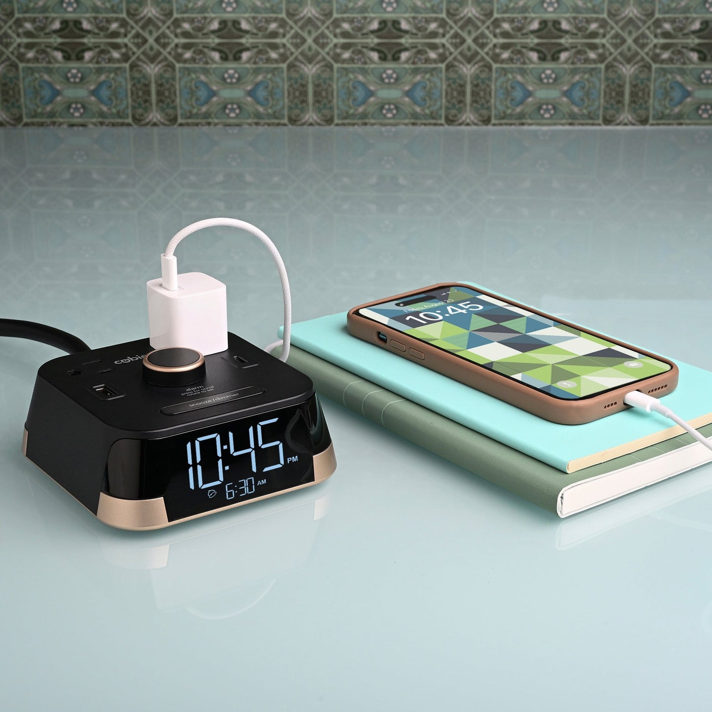 CubieTime Charging Alarm Clock with Outlets and USB Ports