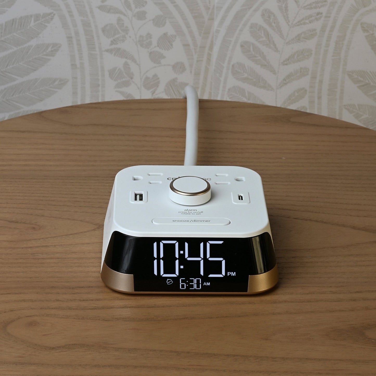 CubieTime Charging Alarm Clock with Outlets and USB Ports