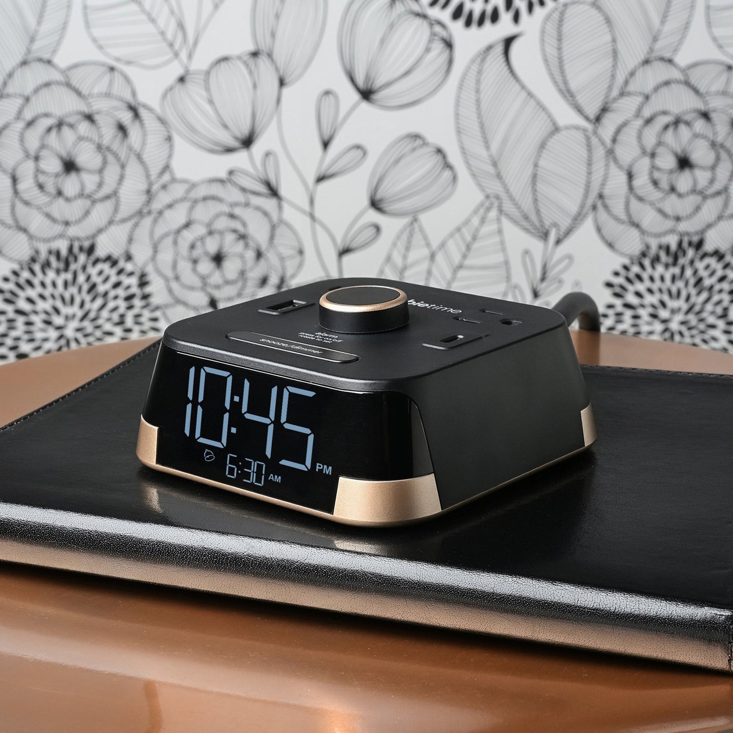 CubieTime Charging Alarm Clock with Outlets and USB Ports