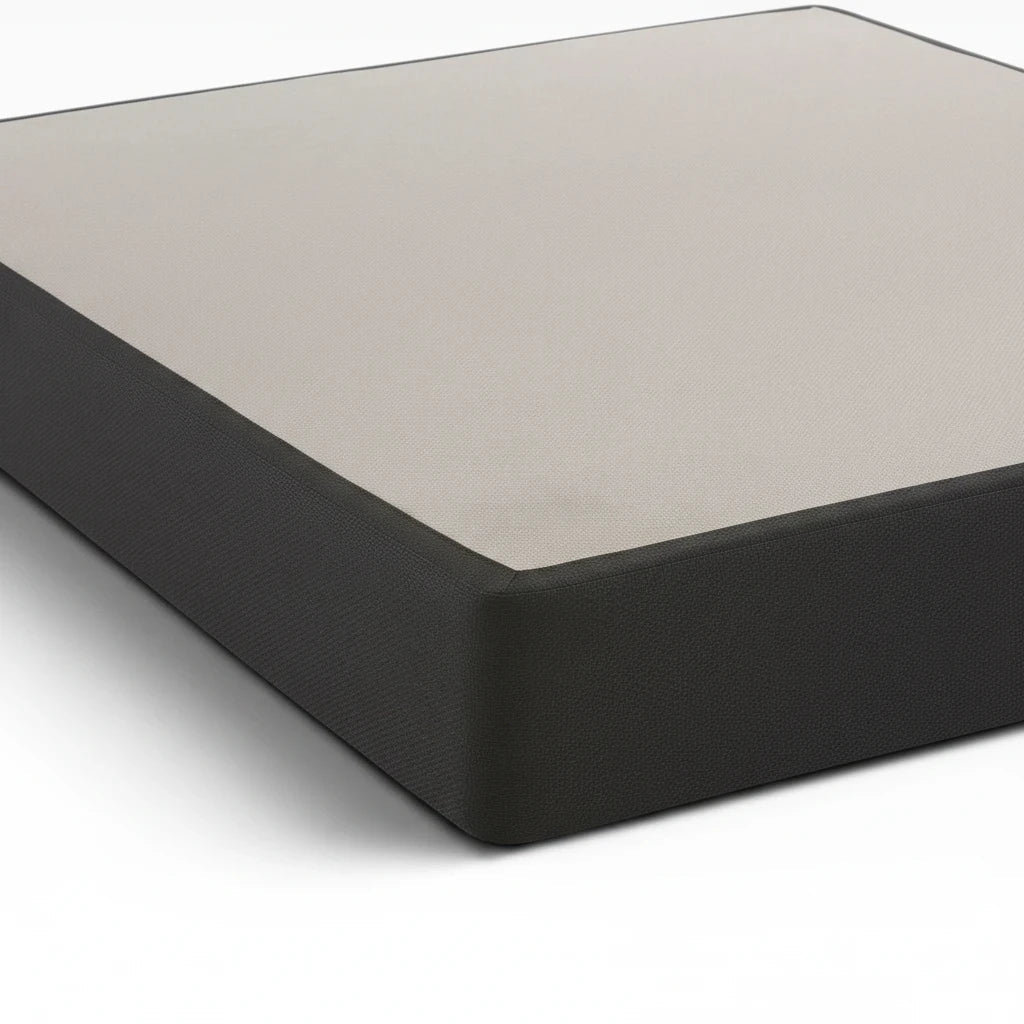 Valiant Products 7-inch no-skid mattress foundation with a grey top and dark charcoal sides for secure support.