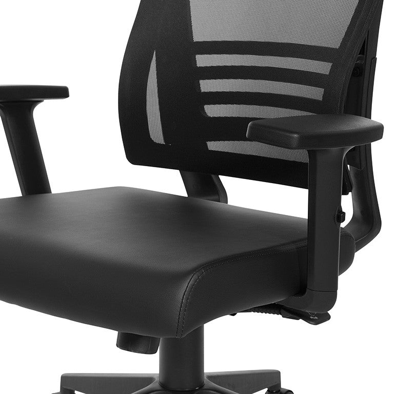Valiant Products Arthur ergonomic office chair with black mesh back, padded seat, and adjustable armrests.