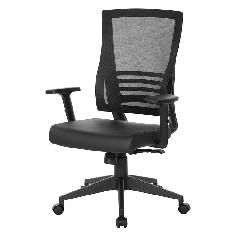 Valiant Products Arthur ergonomic office chair with black mesh back, padded seat, and adjustable arms on casters.