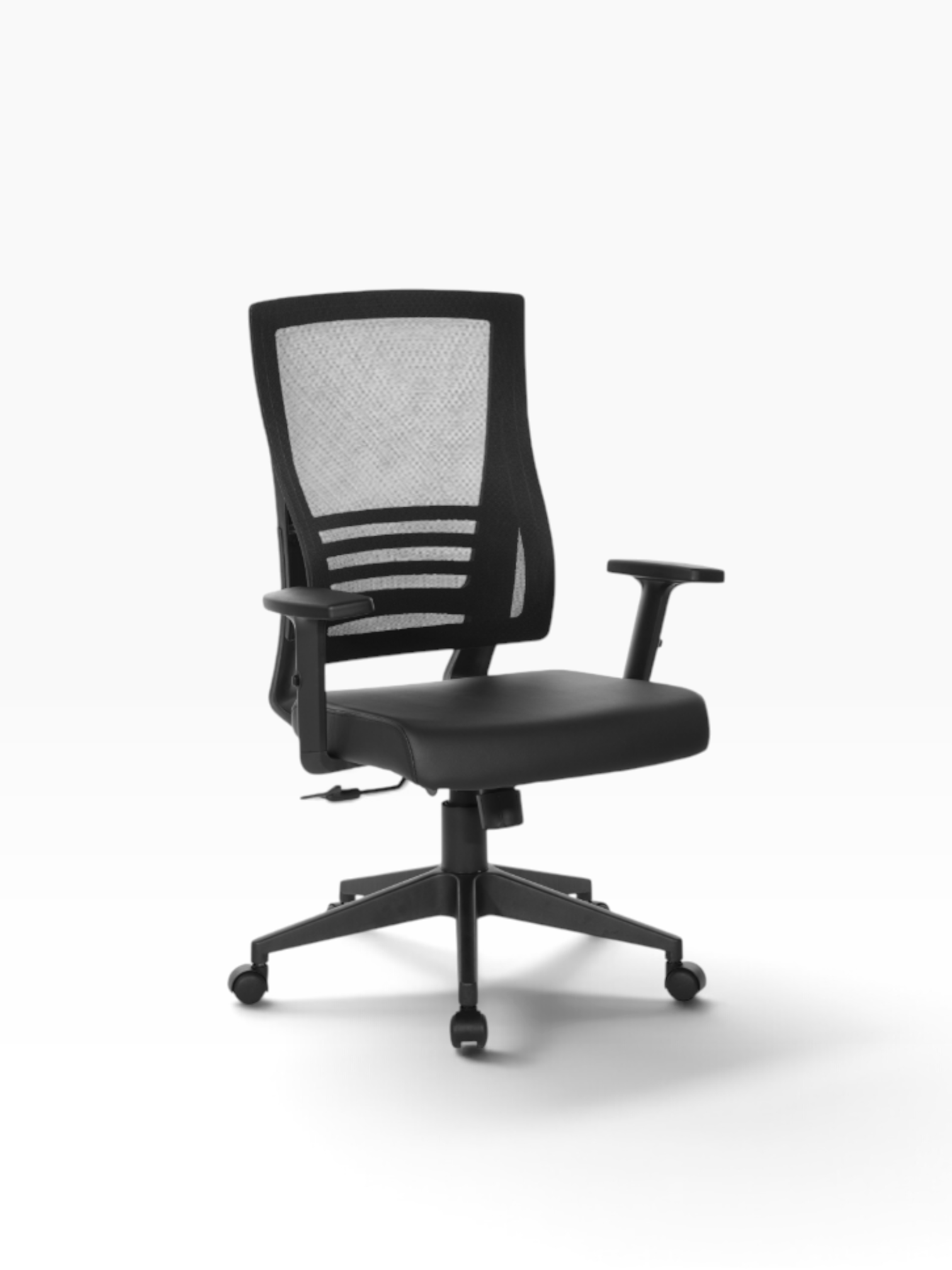 Valiant Products Arthur ergonomic office chair with black mesh back, padded seat, and adjustable arms on casters.