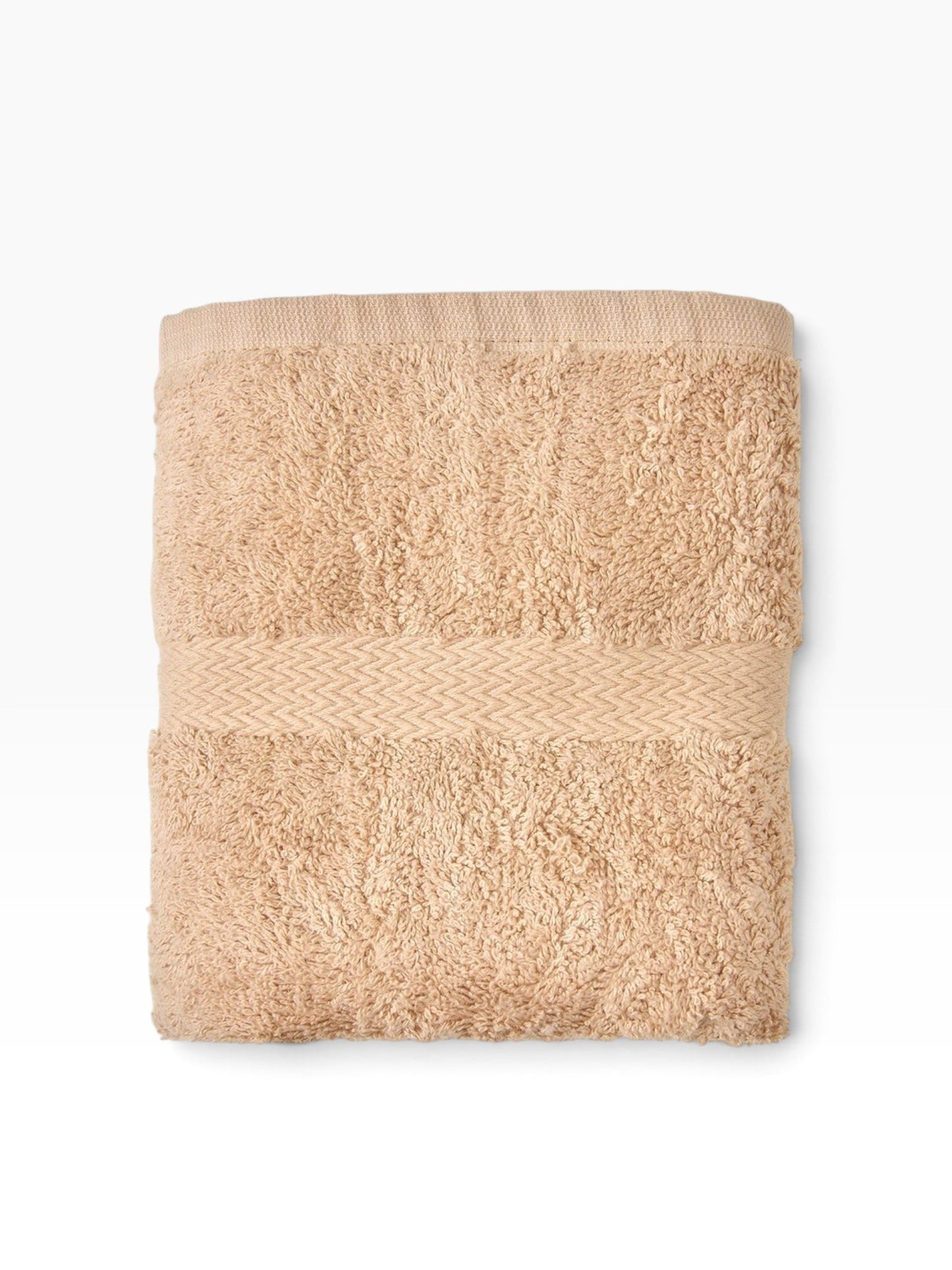 Valiant Products Royal Suite dobby border hand towel in beige cotton terry weave for luxury hospitality use