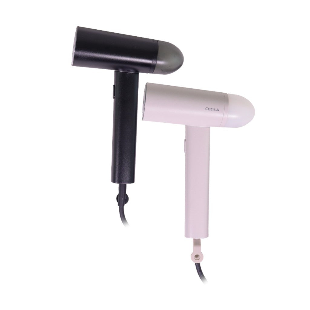 Valiant Products handheld garment steamers in black and gray with a compact, lightweight design for wrinkle-free clothes