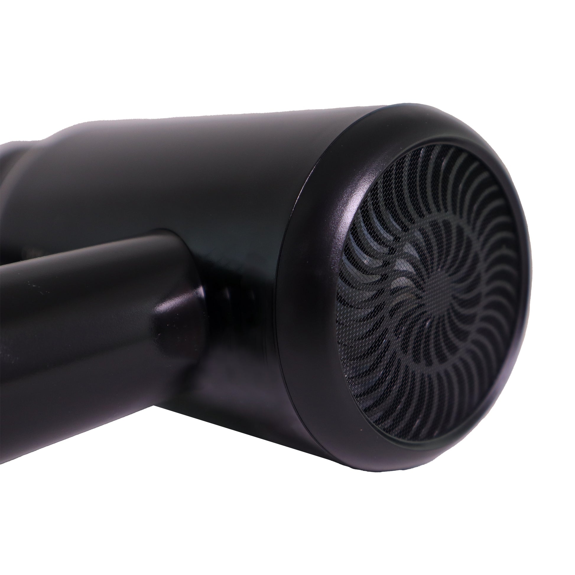 Valiant Products 1875 watt black handheld hotel hair dryer showing the intensive air inlet and sleek design