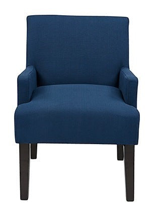 Valiant Products Bombo lounge chair in indigo blue high performance fabric with espresso finished wooden legs