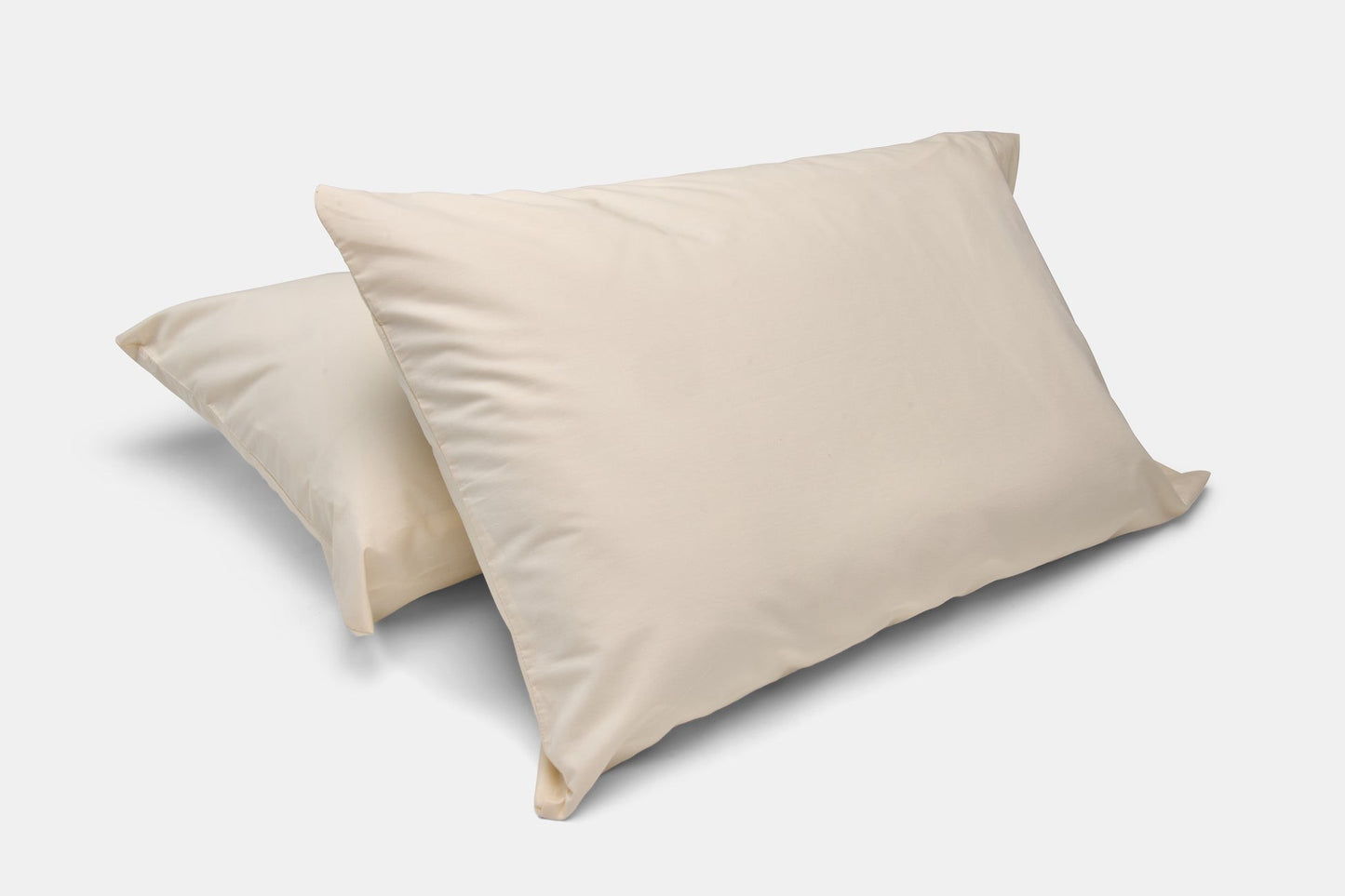 Valiant Products bone-colored T-200 thread count percale pillowcases with a durable 3-inch hem.
