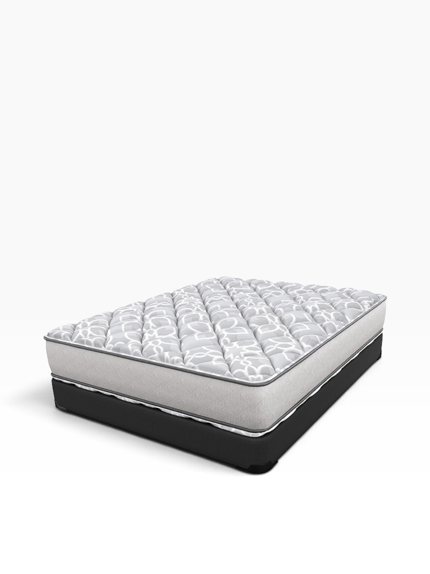 Valiant Products Bremen 6-inch cushion firm mattress with white patterned knit top and black no-skid base