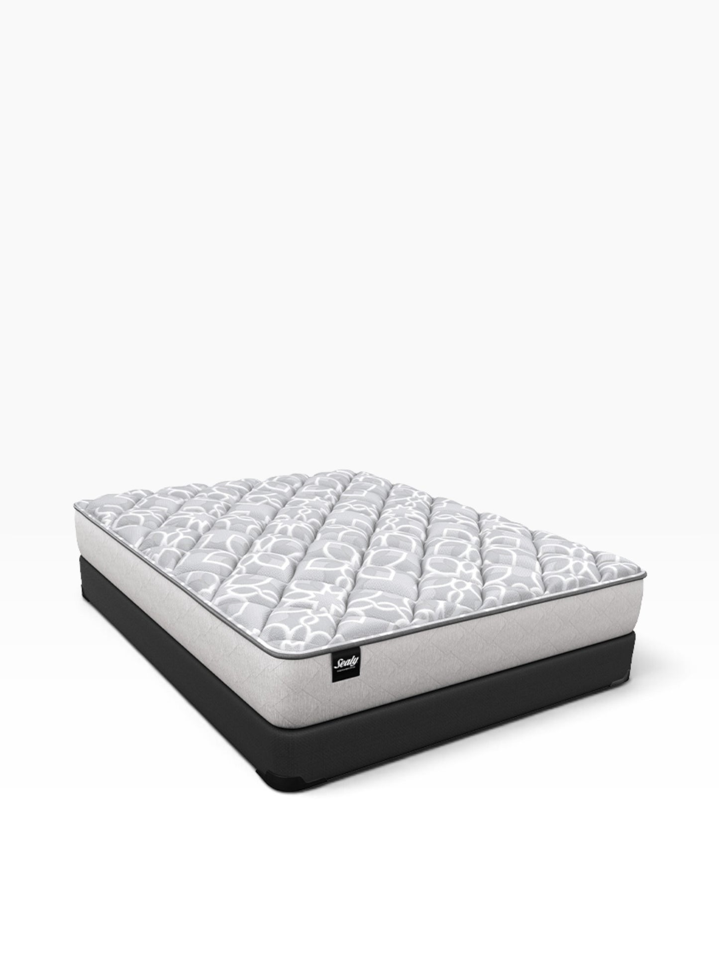 Valiant Products Bremen 6-inch cushion firm mattress with white patterned knit top and black no-skid base.