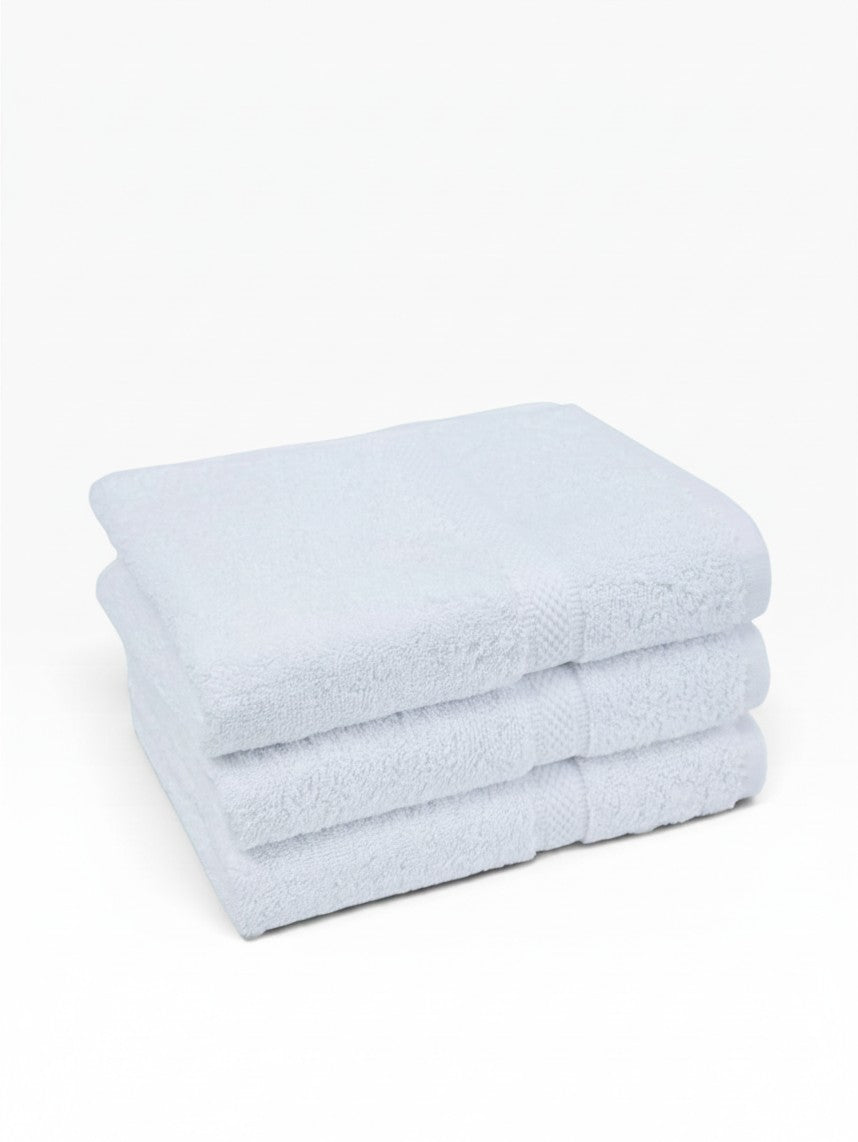 Valiant Products Brentwood white ring-spun cotton washcloths with a classic dobby border design.