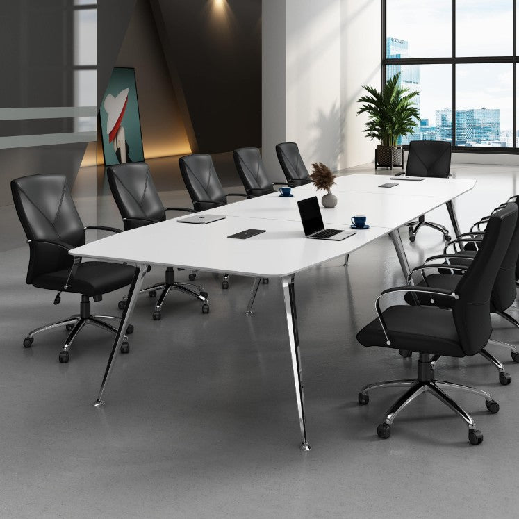 Valiant Products Cahill Executive Ergo Chair with black LeatherPlus upholstery and chrome base in a modern office