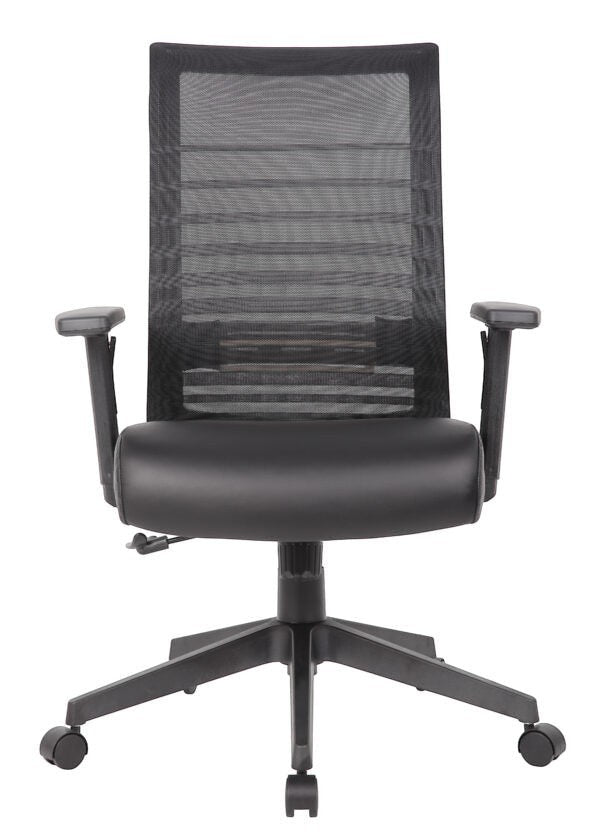 Valiant Products Chisum ergonomic task chair with black horizontal mesh back, antimicrobial seat, and adjustable arms.