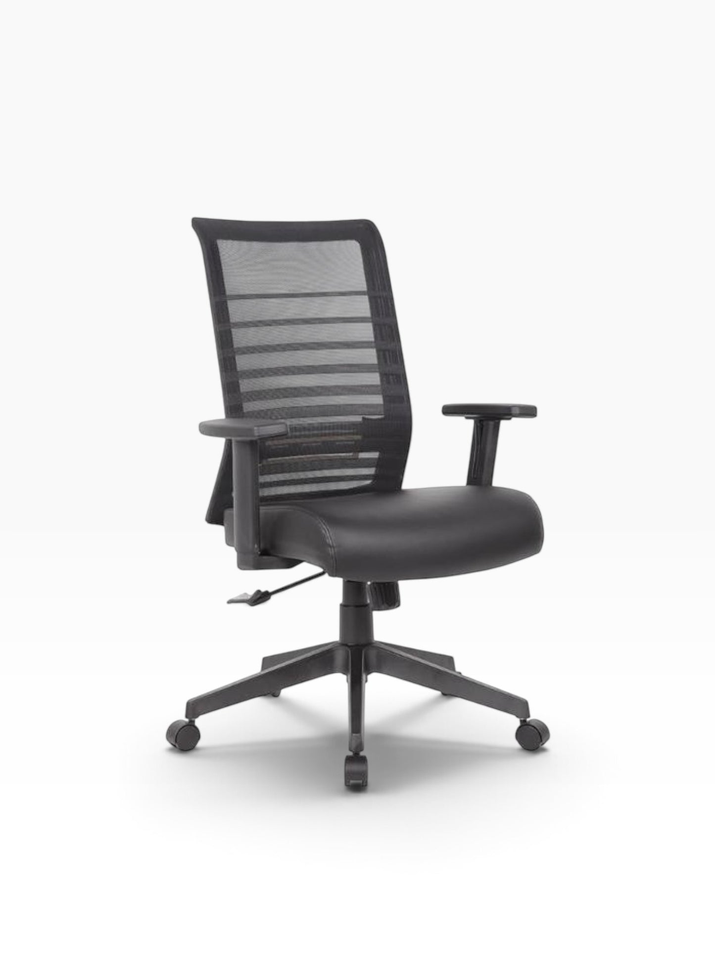 Valiant Products Chisum ergonomic task chair with a black horizontal mesh back and antimicrobial seat on nylon base