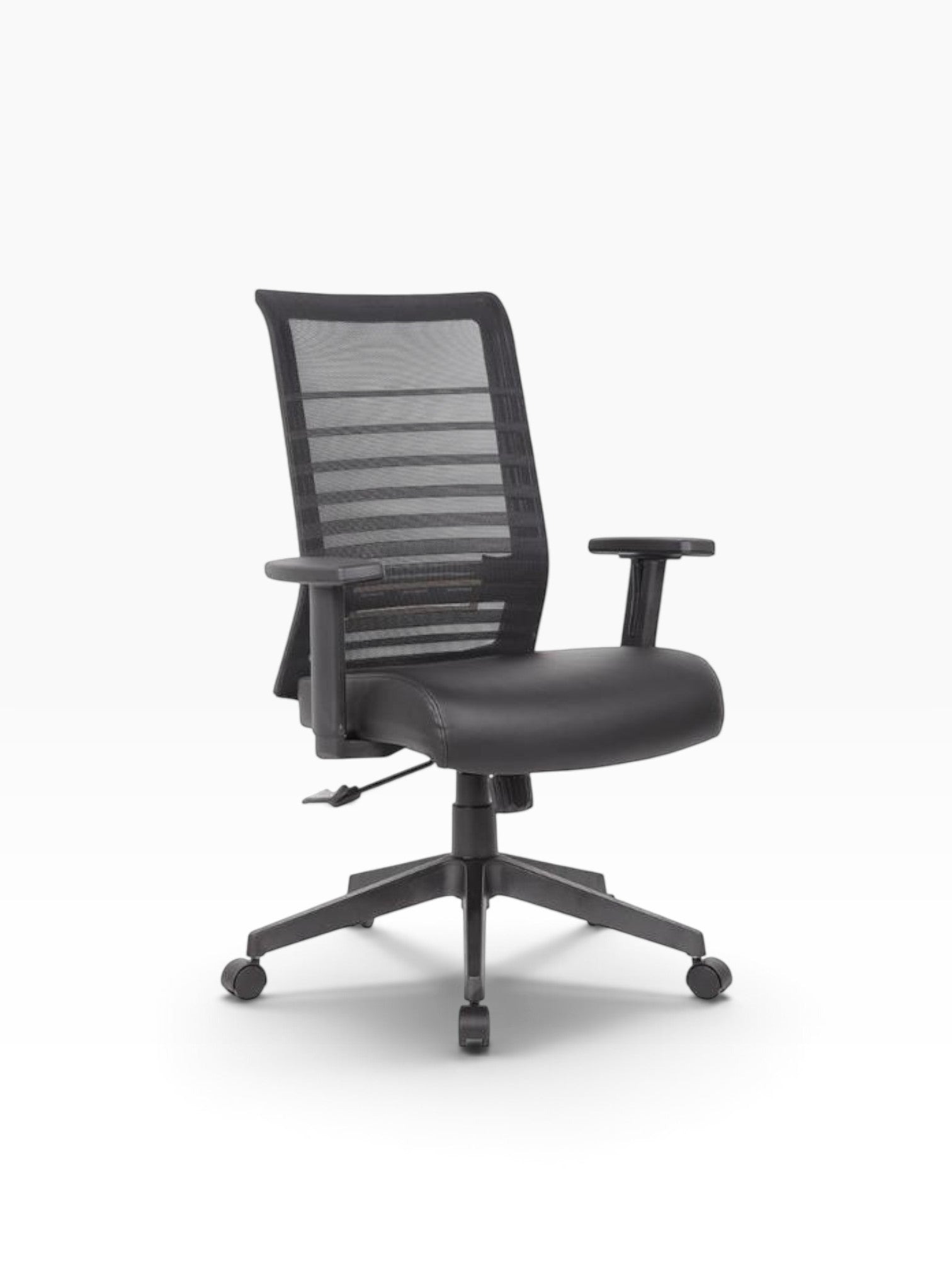 Valiant Products Chisum ergonomic task chair with a black horizontal mesh back and antimicrobial seat on nylon base