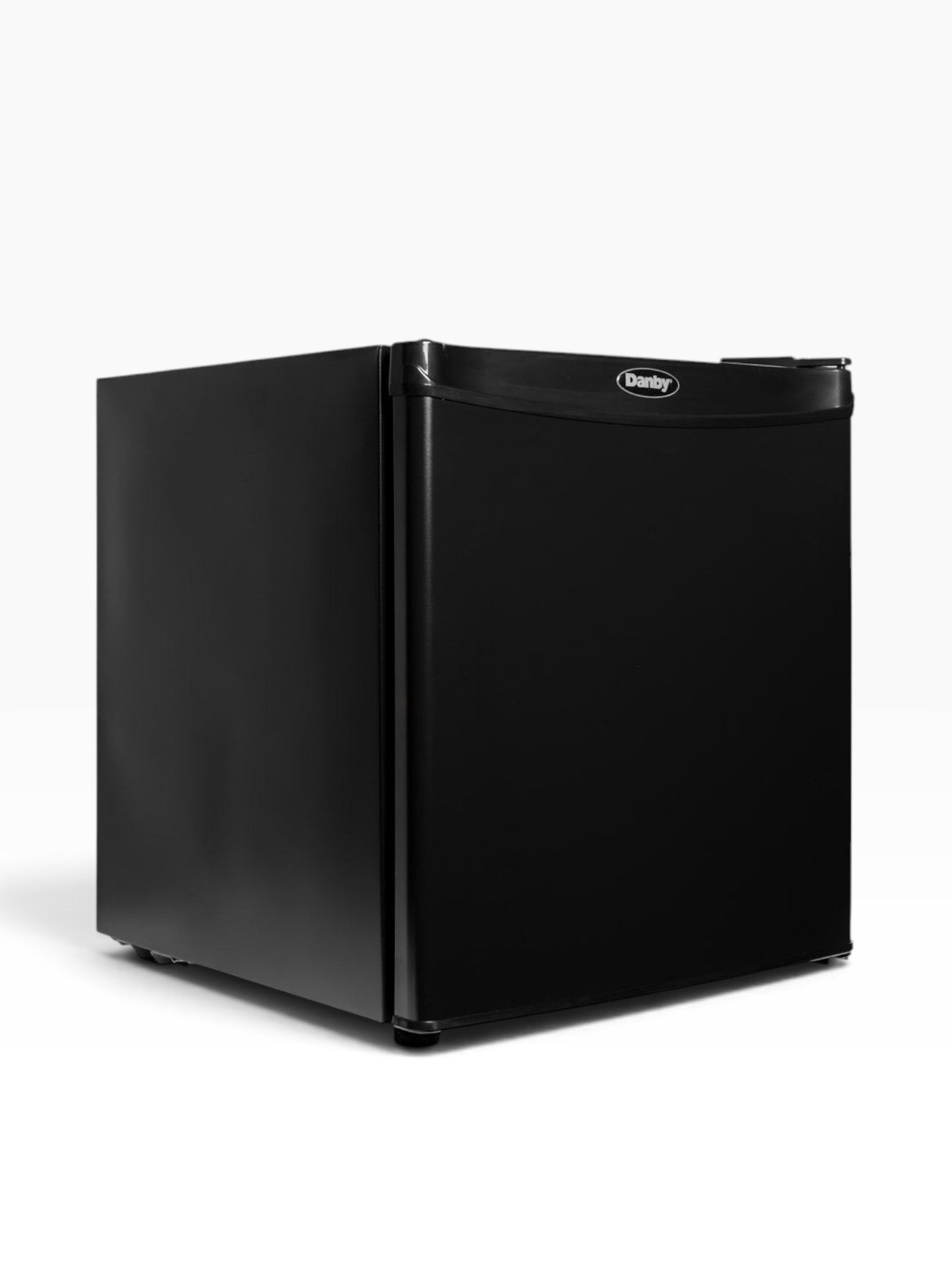Valiant Products Danby 1.6 cu. ft. compact black refrigerator with integrated door handle and sleek modern design.