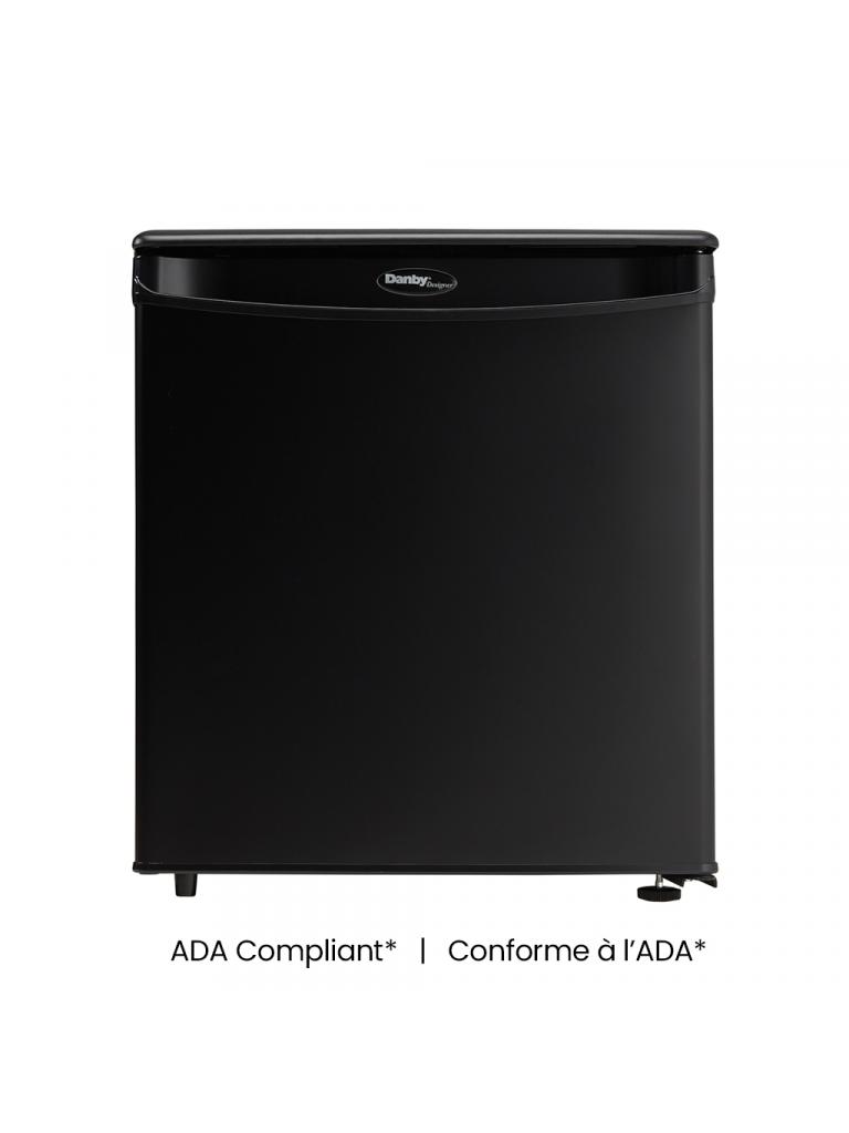 Valiant Products Danby Designer 1.7 cu. ft. black compact refrigerator with integrated handle and scratch-resistant top