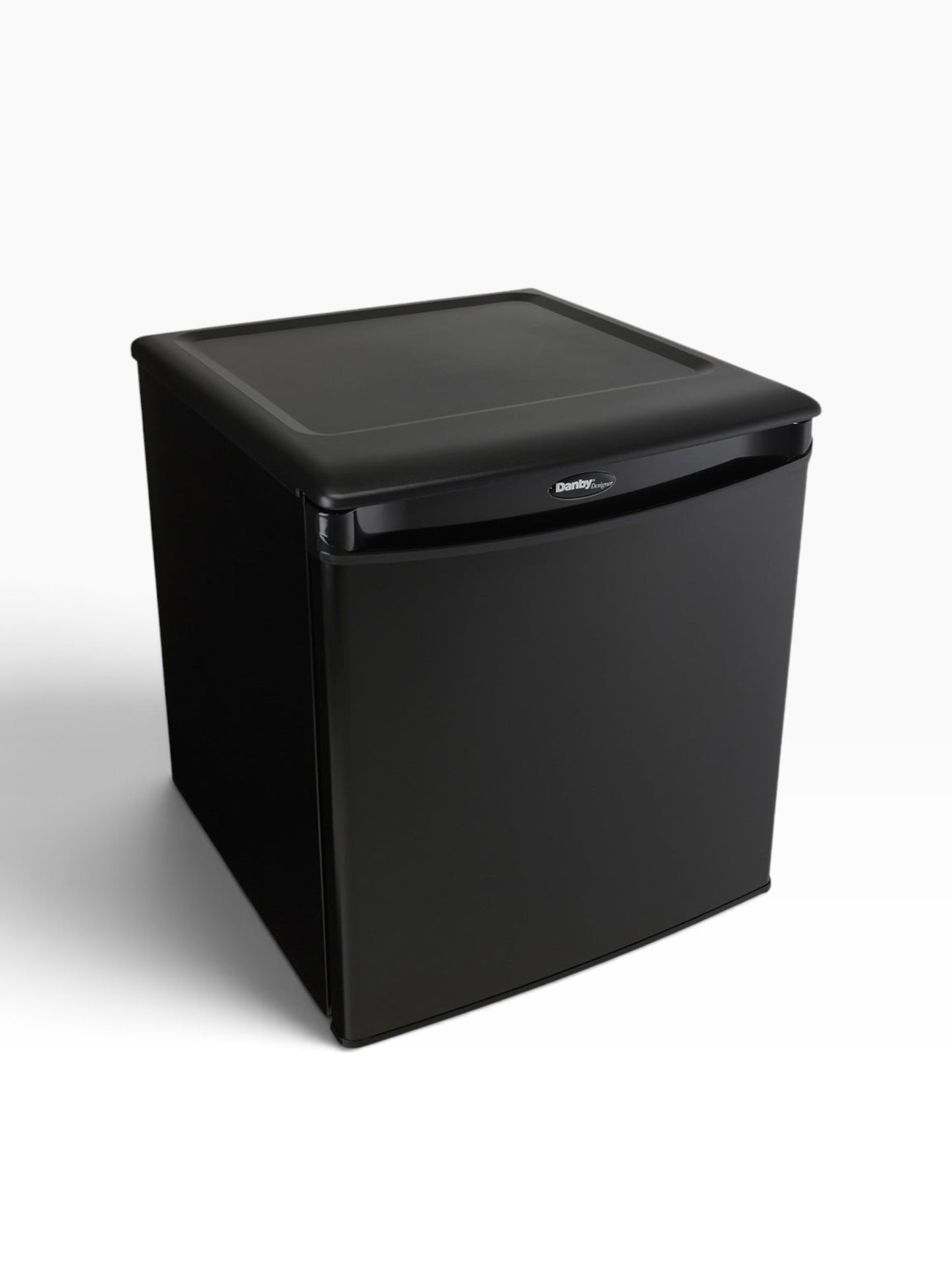 Valiant Products Danby Designer 1.7 cu. ft. compact black refrigerator with a scratch-resistant worktop.