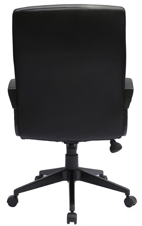 Valiant Products Dolan ergonomic office chair in black CaressoftPlus vinyl with a ribbed back and nylon base