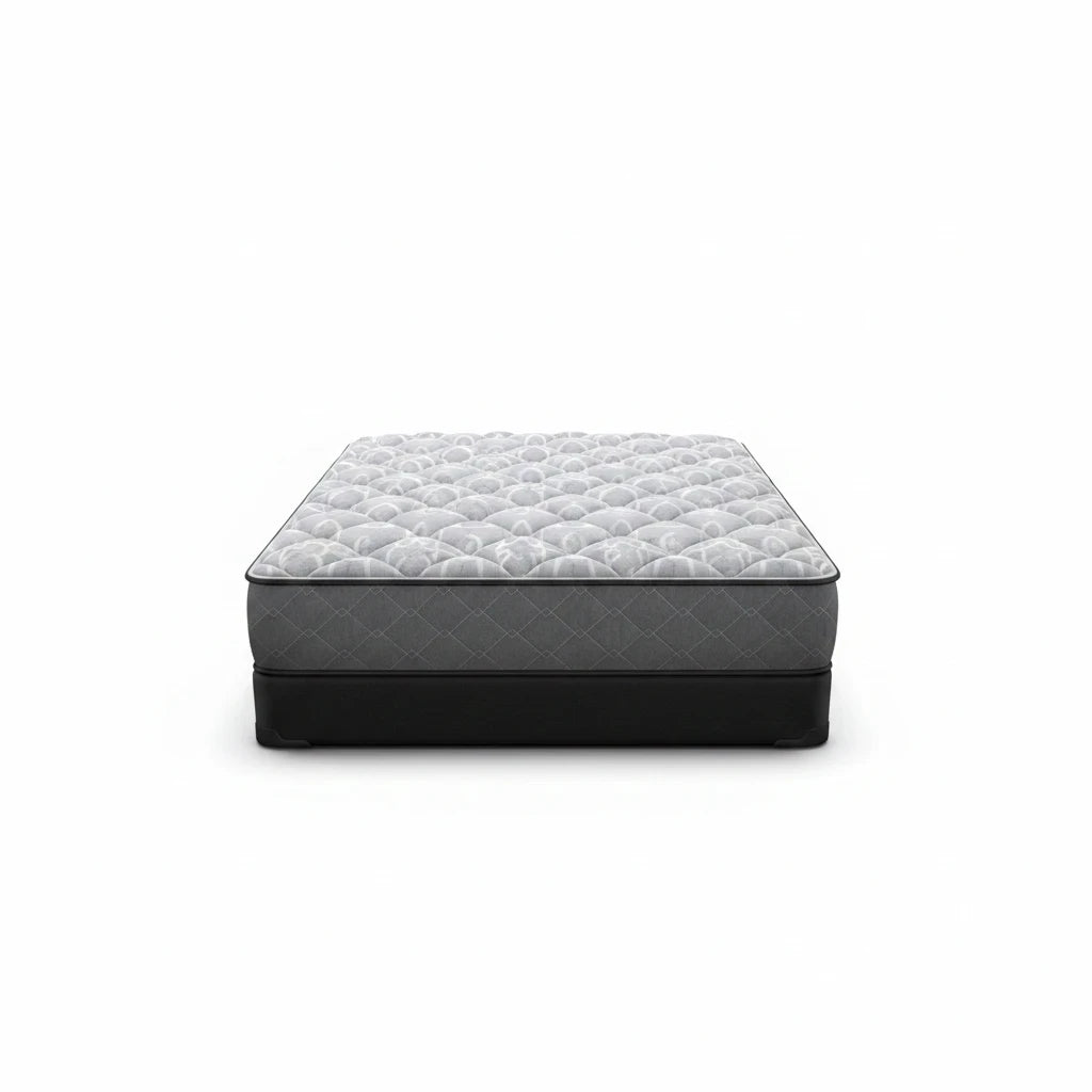 Valiant Products Dunmore 11-inch soft one-sided mattress with a grey quilted knit top and dark grey foam-encased edge.