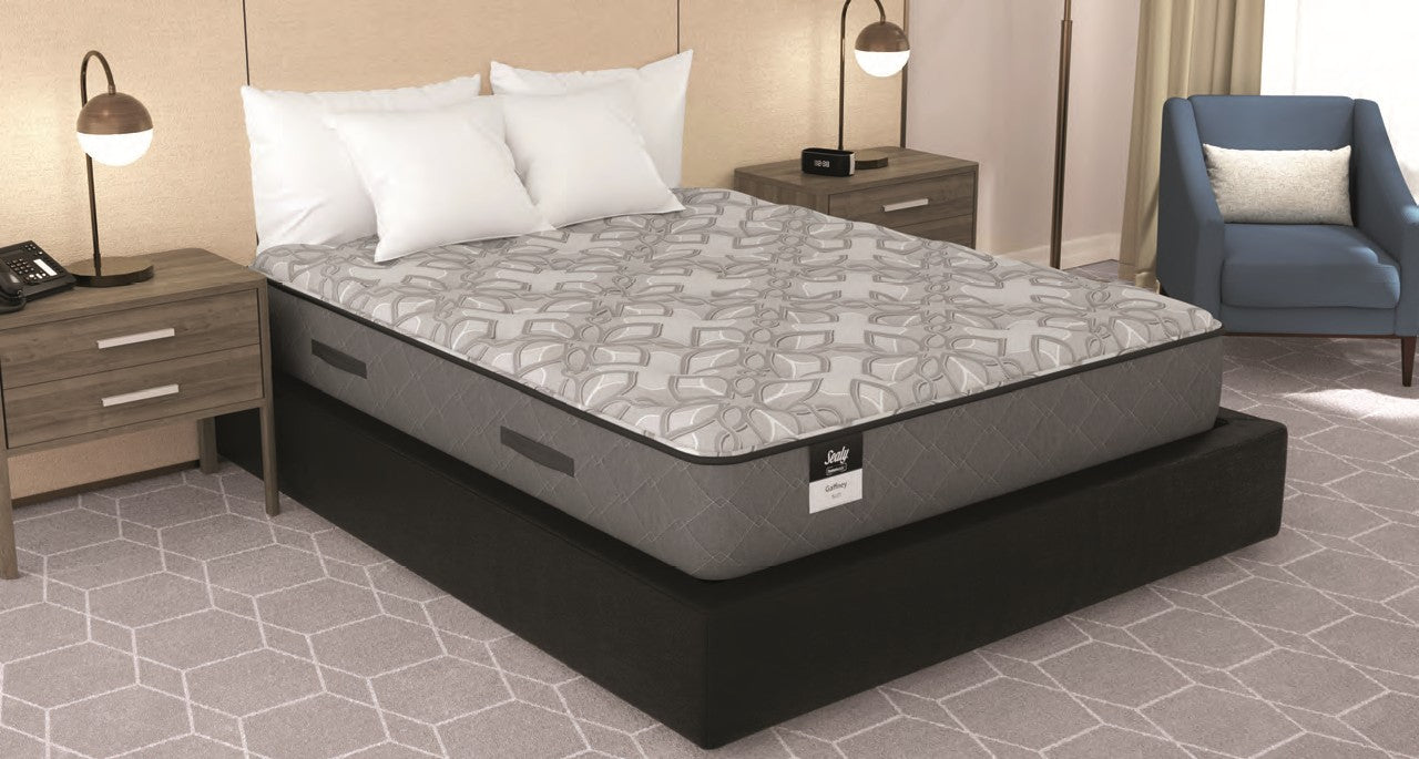 Valiant Products Sealy Posturepedic Gaffney 13-inch soft tight top mattress with antimicrobial knit fabric surface.