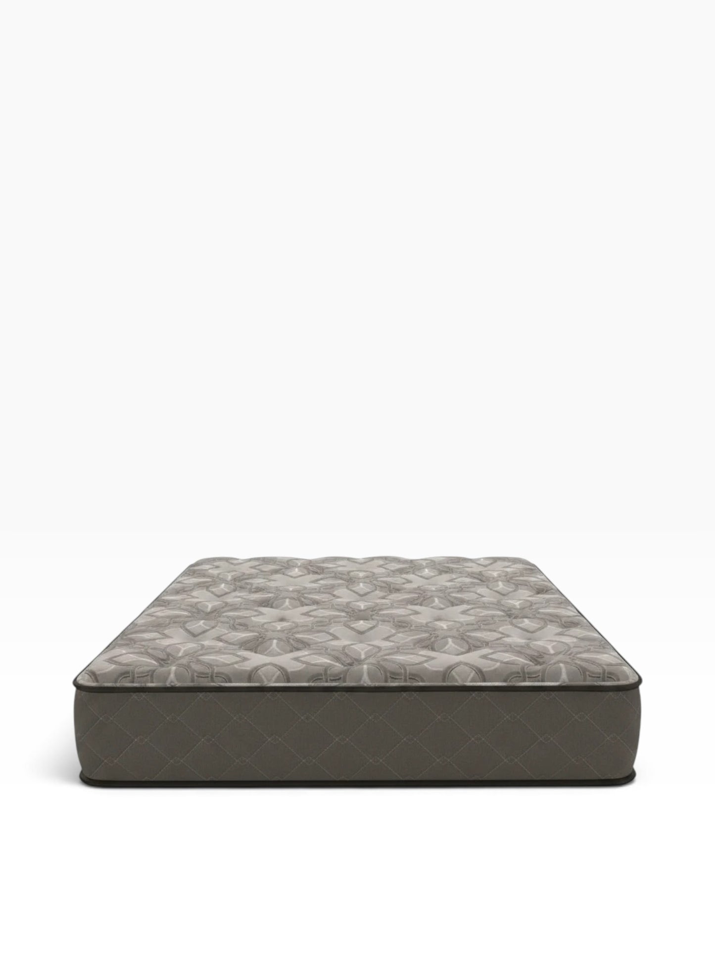 Valiant Products Gaffney 13-inch soft tight top mattress with grey patterned knit fabric and durable edge support.
