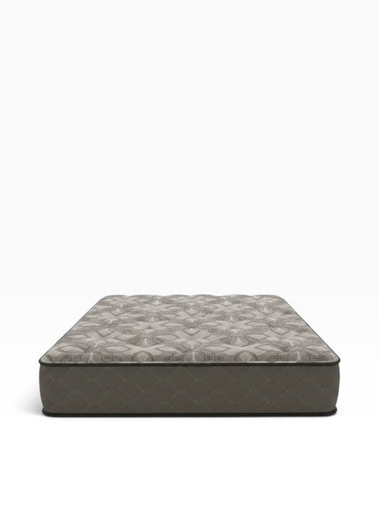 Valiant Products Gaffney 13-inch soft tight top mattress with grey patterned knit fabric and durable edge support.