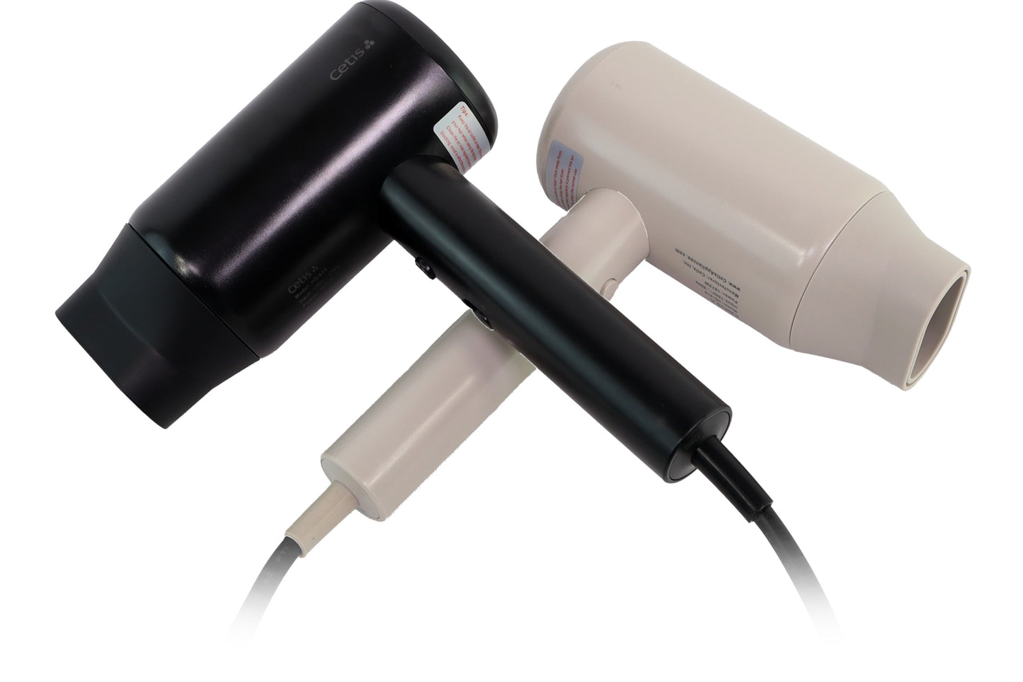 Valiant Products 1875 watt handheld hotel hair dryers in black and grey with thermal insulation and safety features.