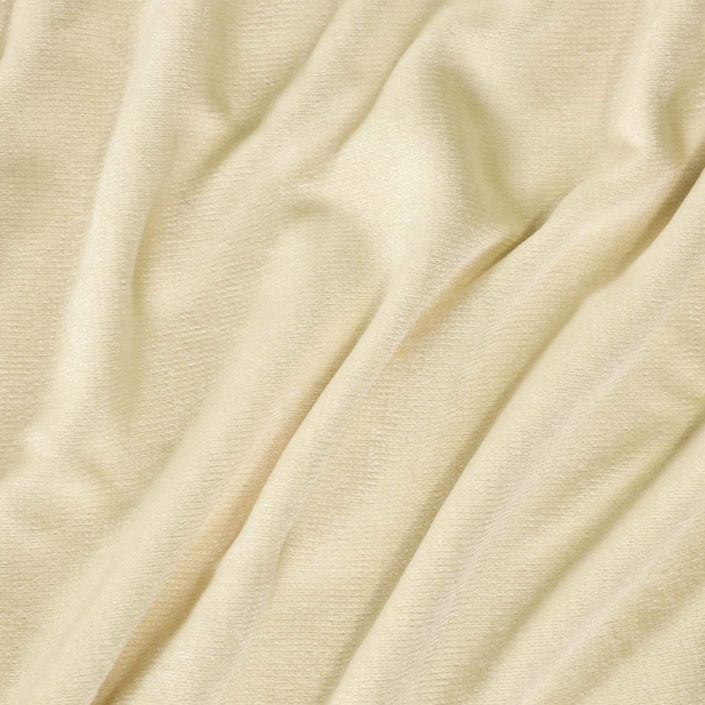 Valiant Products Vellux Renew ivory polyester chenille blanket showing a close-up of the soft velvety texture