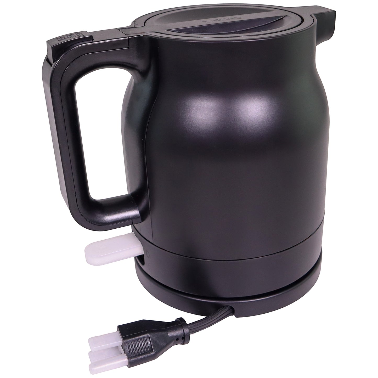 Valiant Products K-100 black electric kettle with anti-scalding insulation and stainless steel interior