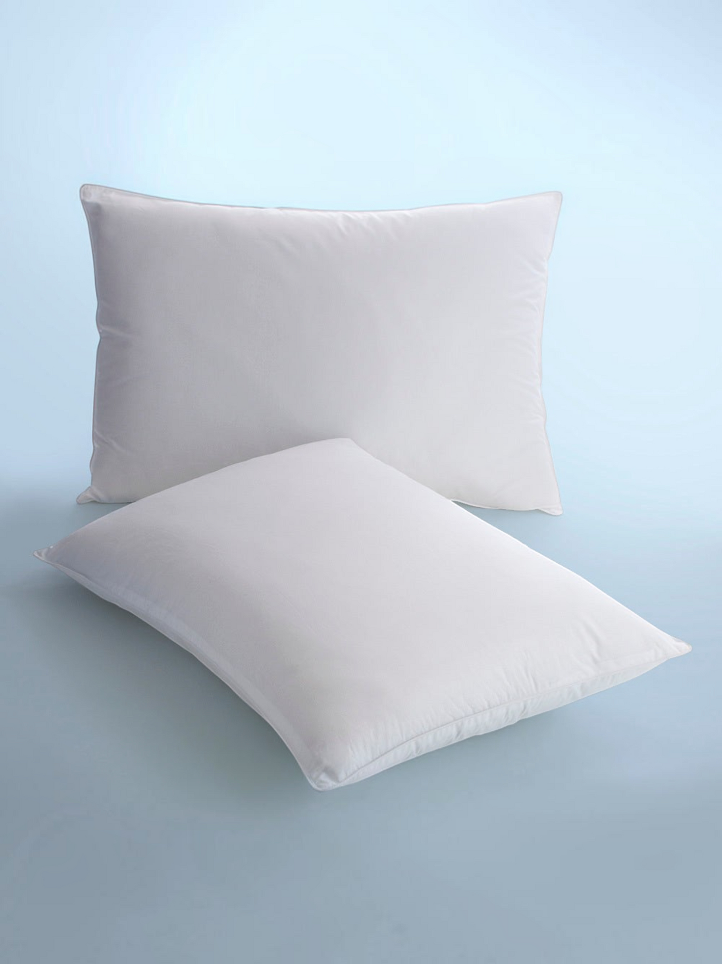 Valiant Products Martex Basics white hospitality pillows with EcoPure recycled fiberfill and durable cotton blend cover