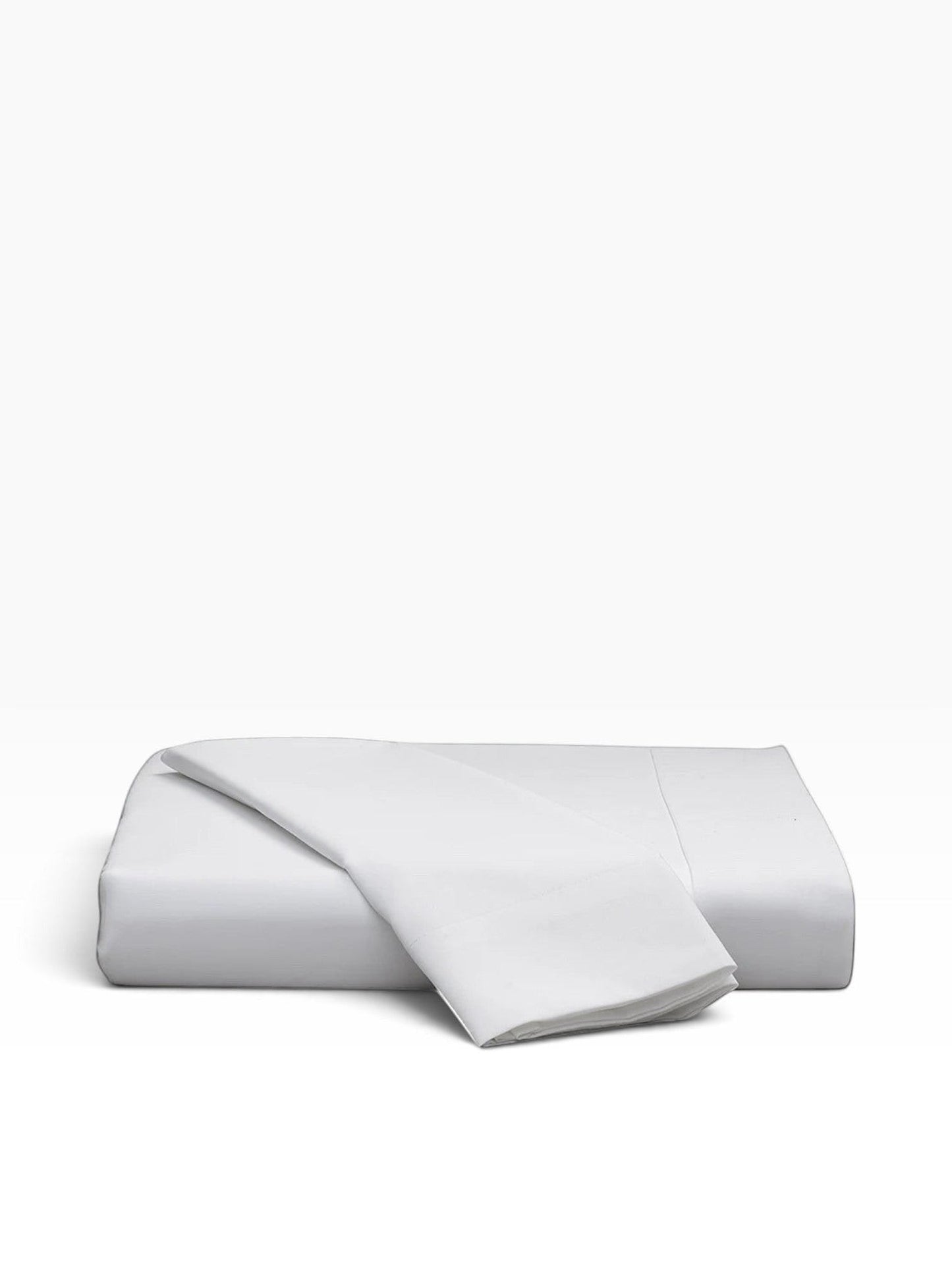 Valiant Products Millennium 300 thread count white flat sheet folded neatly on a plain background.