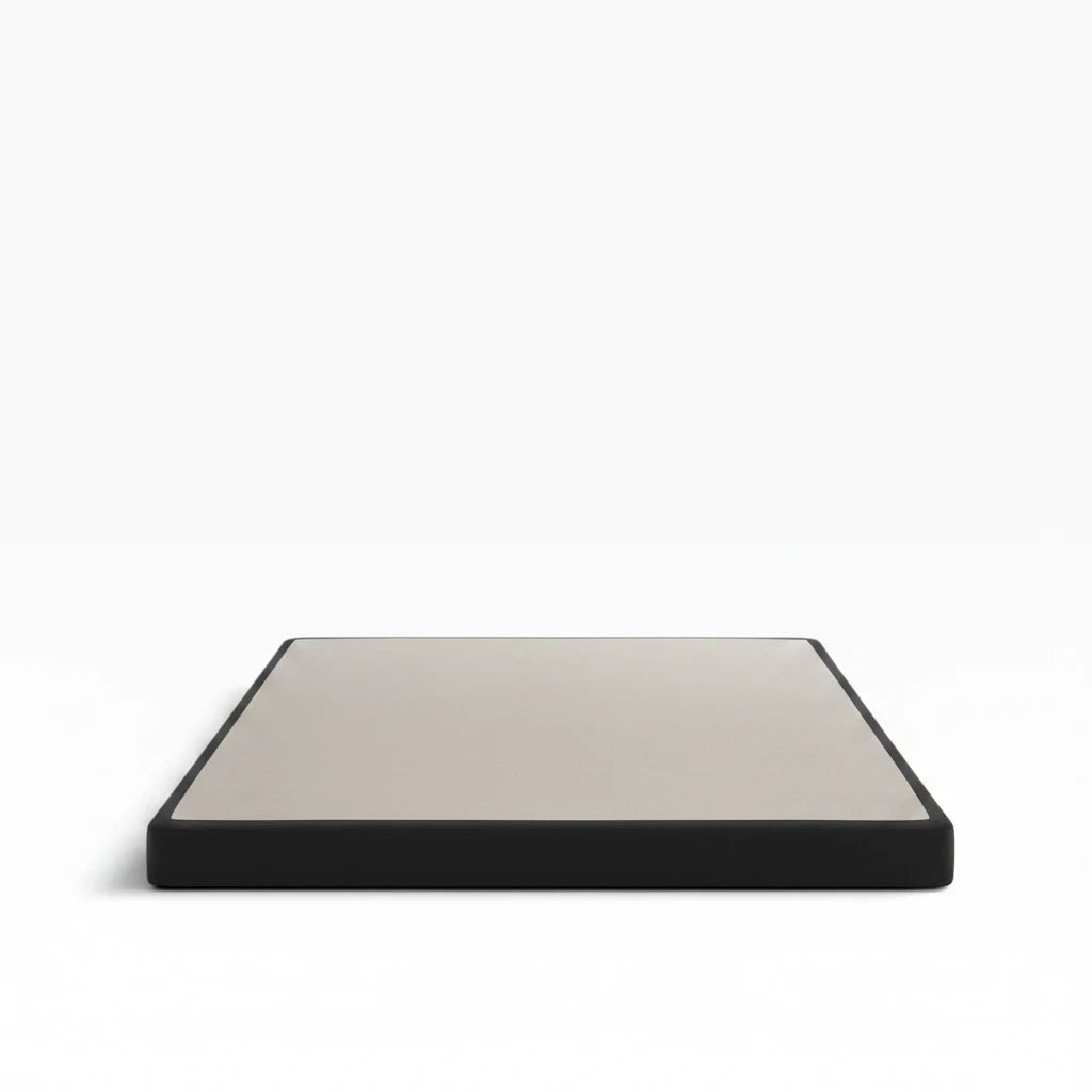 Valiant Products 5.5-inch no-skid mattress foundation with a sleek black frame and neutral top surface