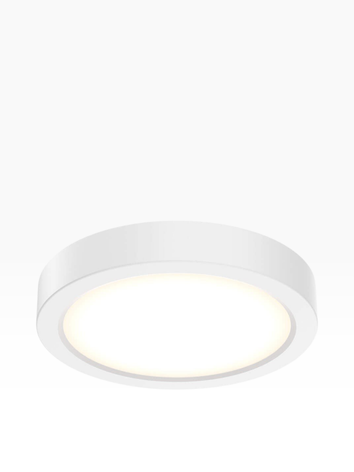 Valiant Products Portal LED flush mount light in matte white with a low-profile circular design.