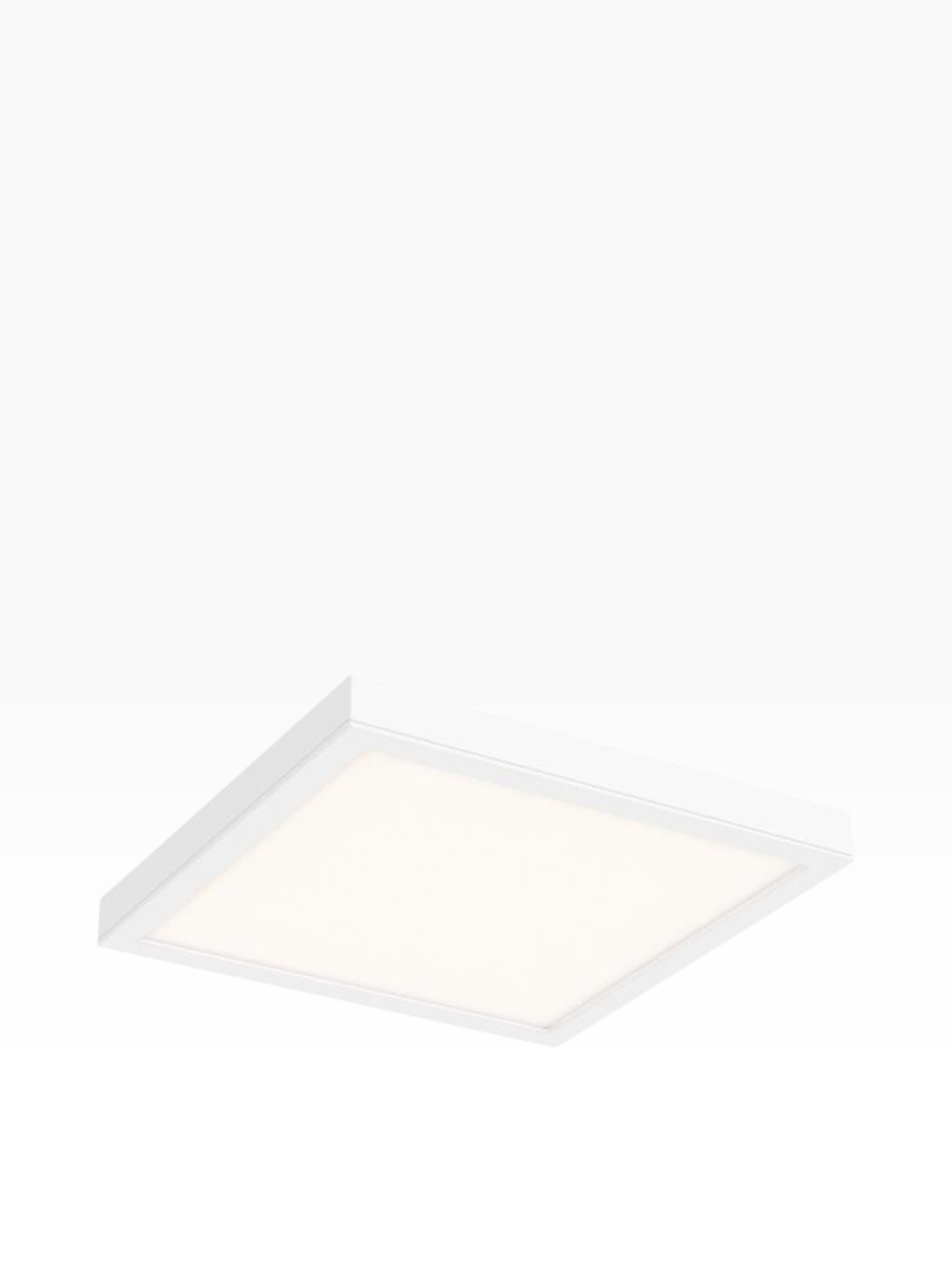 Valiant Products Portal square LED flush mount ceiling light in matte white finish with a low profile design.