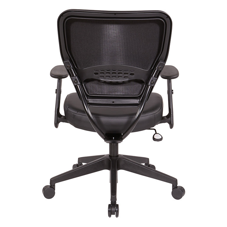 Back view of Valiant Products Rita antimicrobial faux leather ergonomic office chair with black back