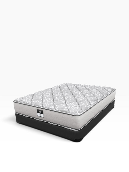 Valiant Products Allis 11-inch soft 2-sided mattress with white patterned fabric top and black base
