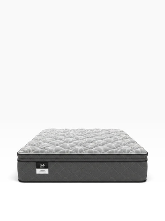 Valiant Products Sealy Posturepedic Decorah 13-inch soft Euro pillowtop mattress with grey antimicrobial knit fabric