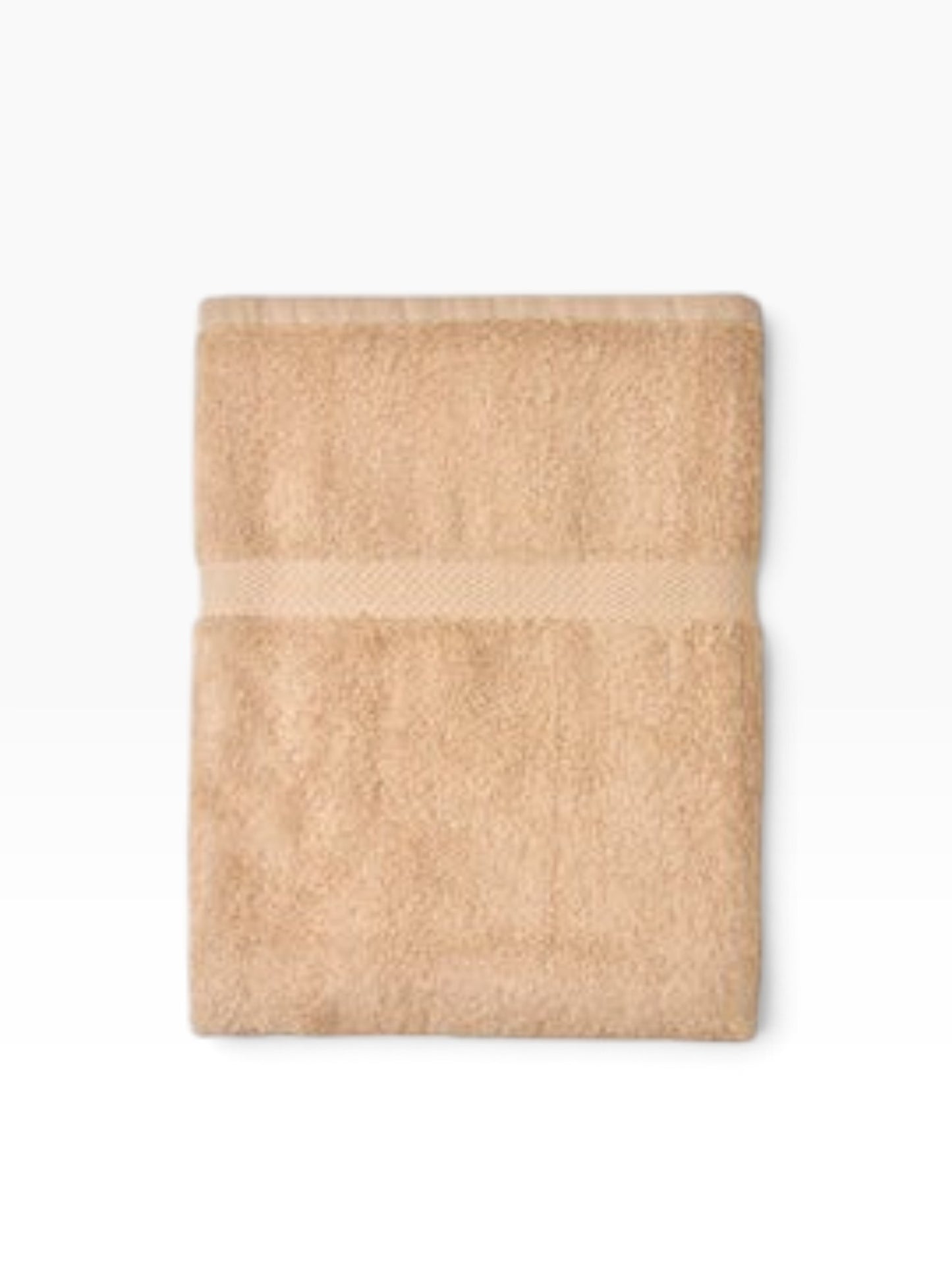 Valiant Products Royal Suite tan cotton blend bath towel with an elegant woven dobby border design.