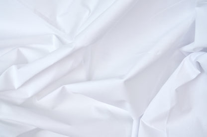 Valiant Products Royal Suite white 300 thread count cotton blend flat sheet fabric with a smooth percale weave.
