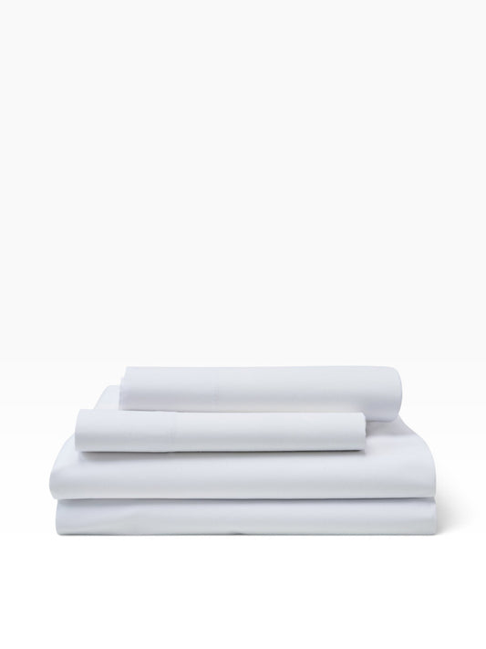 Valiant Products Royal Suite white cotton-blend pillowcases with a 300 thread count and elegant hem detail.