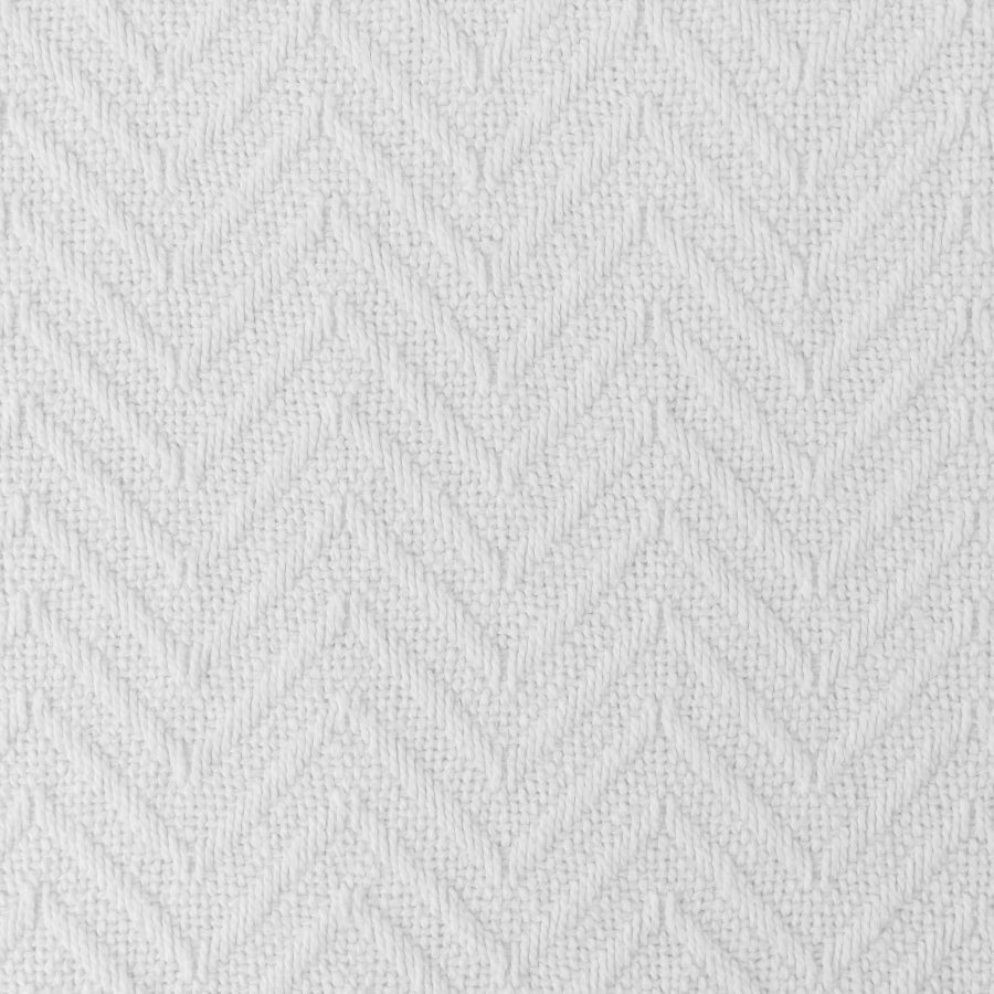 Valiant Products white 100% cotton blanket featuring a classic herringbone weave pattern for hospitality use