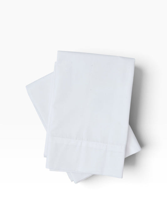 Valiant Products white 300 thread count cotton blend fitted sheets in a crisp percale weave for hotel luxury