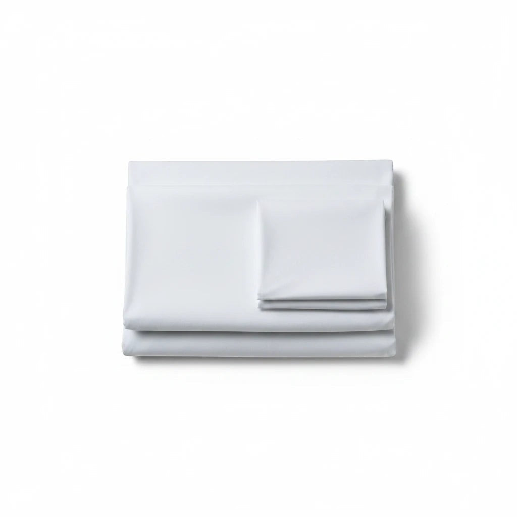 Valiant Products 200 thread count white percale fitted sheets in a durable cotton polyester blend