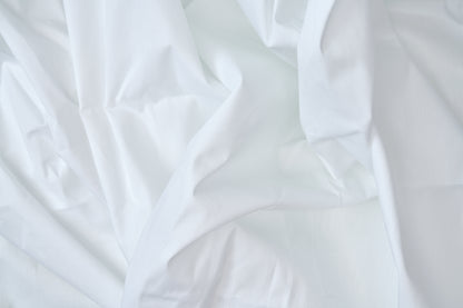 Valiant Products white T-200 thread count cotton-polyester blend flat sheet with a smooth percale weave finish