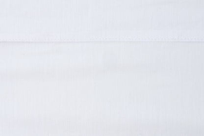 Valiant Products New Era white cotton-polyester blend pillowcase fabric with a crisp percale weave and stitched hem
