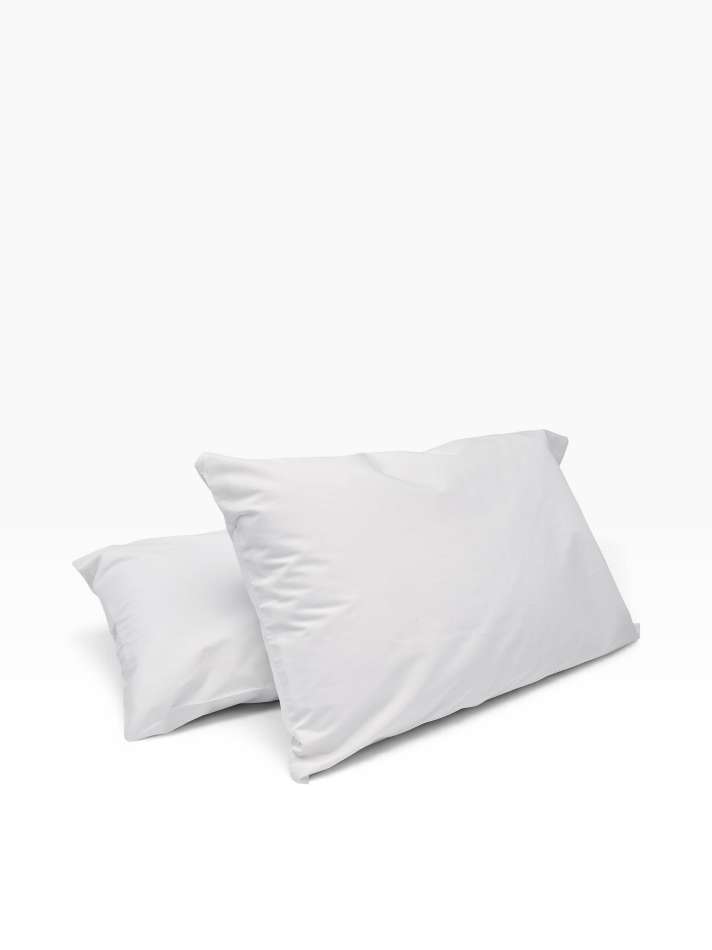 Valiant Products white T-180 thread count percale pillowcases made from a durable cotton-polyester blend.