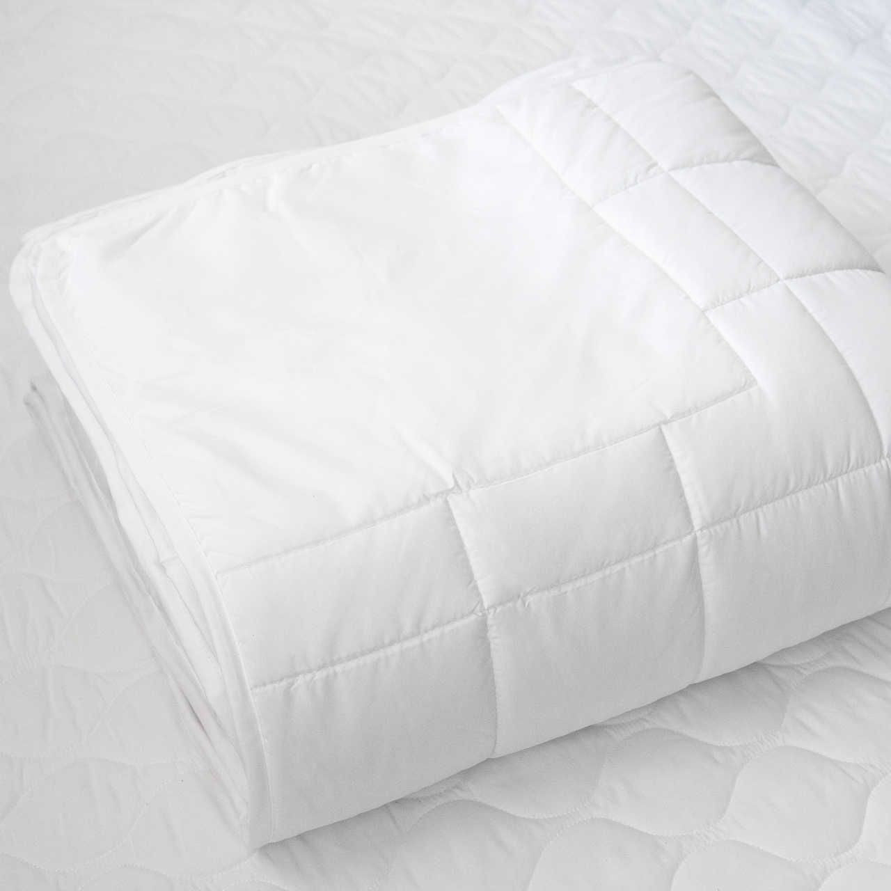 Valiant Products Ultra Touch FLEX white down alternative quilted microfiber blanket with box stitch design