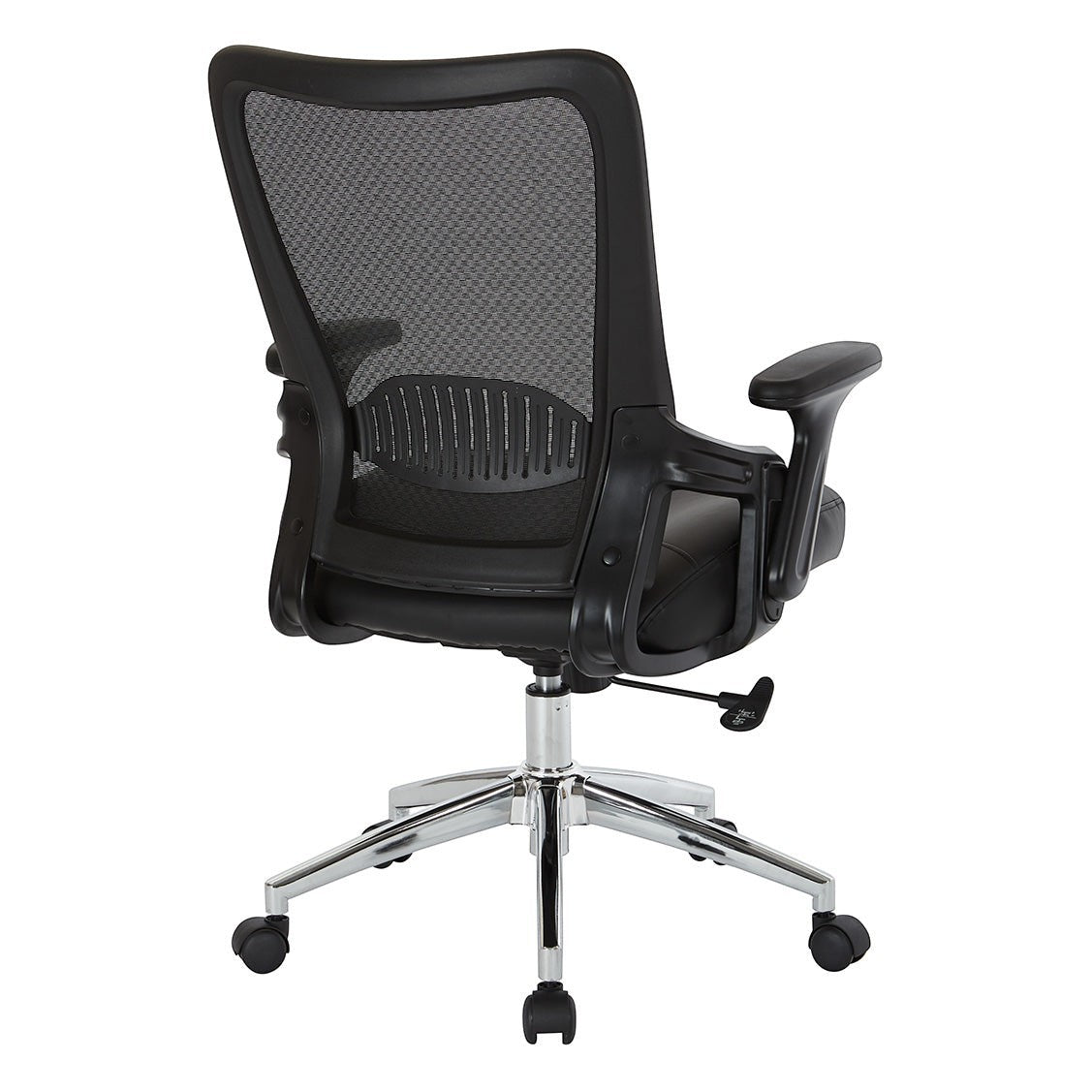 Valiant Products Willow ergonomic office chair with black mesh back, lumbar support, and polished chrome base.